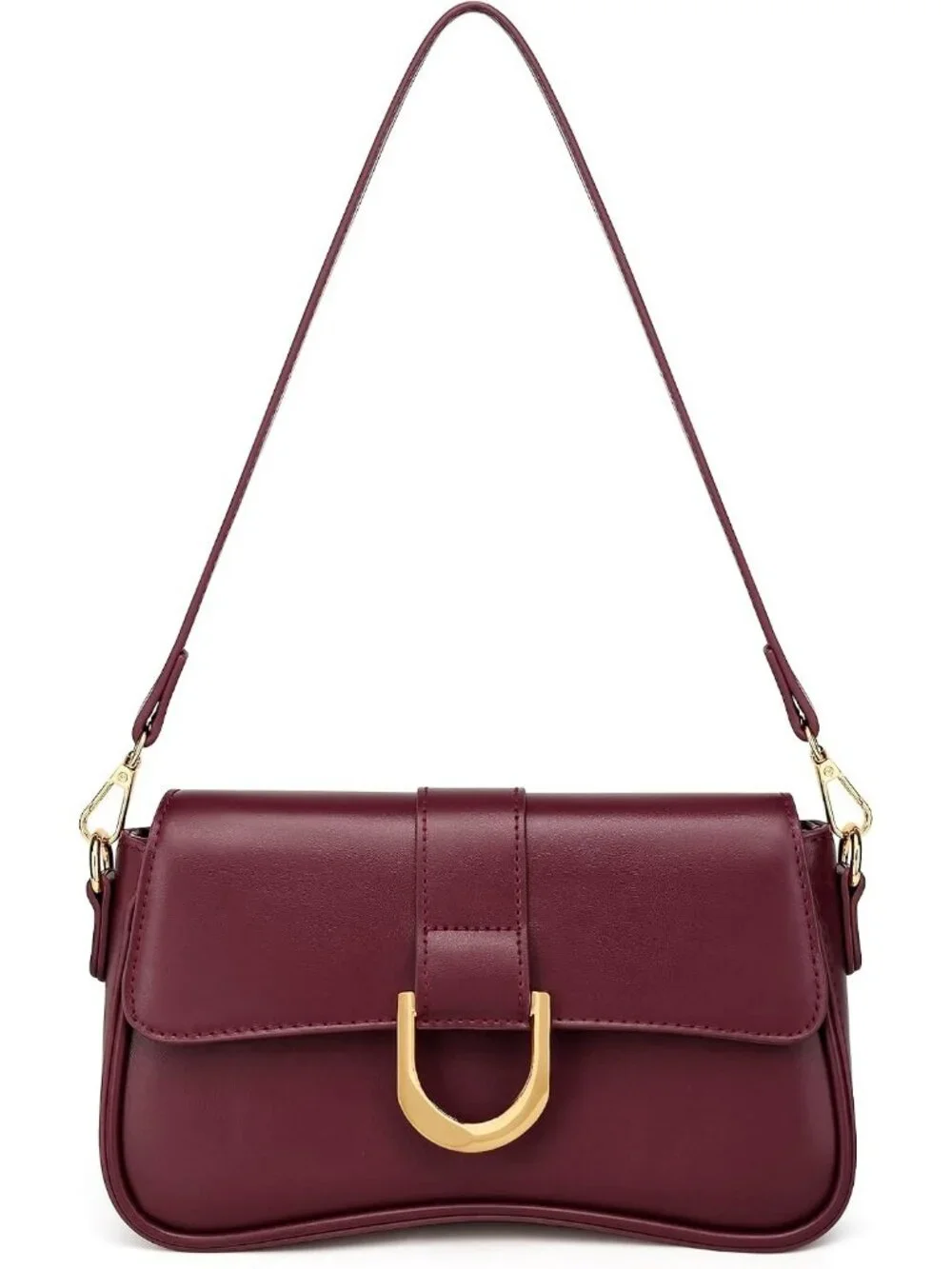 Women's Wine Red Small Cute Purse Retro Clutch Underarm Hobo Shoulder Bag